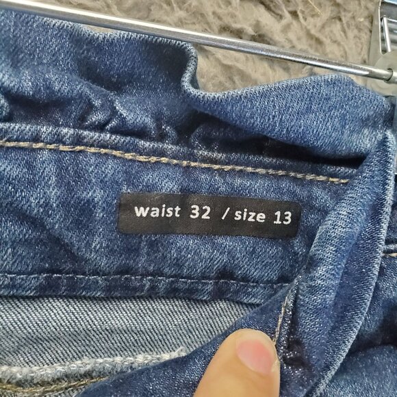 Black Label Jeans Womens Size 13 Blue Distressed Pull On Elastic Waistband - Picture 3 of 13